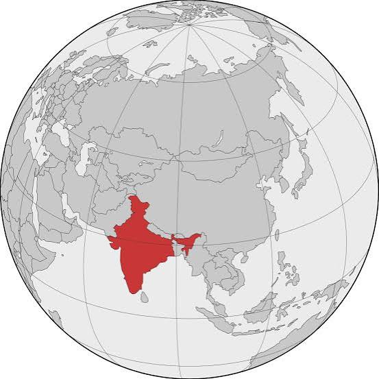 India on the world map representing the 1991 liberalisation era and global export expansion